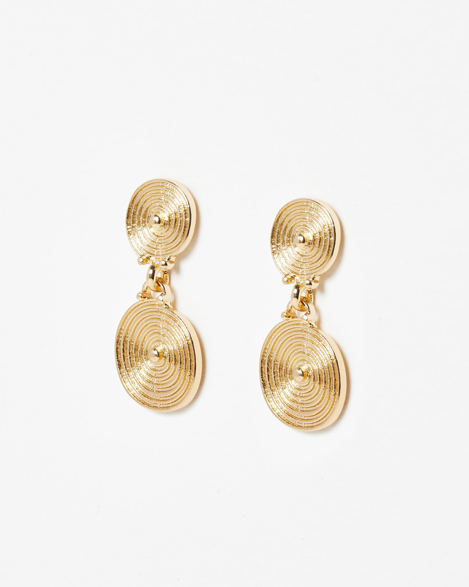 Deniz Circular Double Disc Drop Earrings | Oliver Bonas | Oliver Bonas (Global)