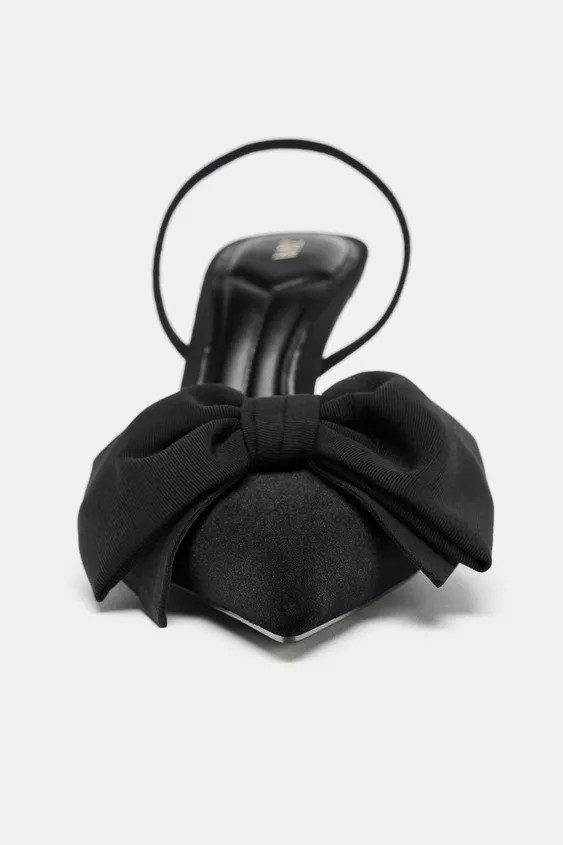 VELVET SLINGBACK SHOES WITH BOW | Zara UK