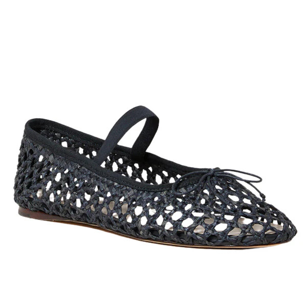 Leonie Crochet Ballet Flat, Black | The Avenue