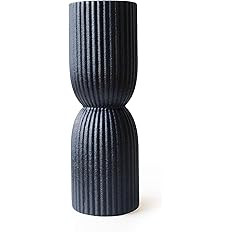 Modern Ribbed Vase, Black, 9.25 in Tall, 3 in Wide, Ceramic, Perfect for Displaying Flowers and G... | Amazon (US)