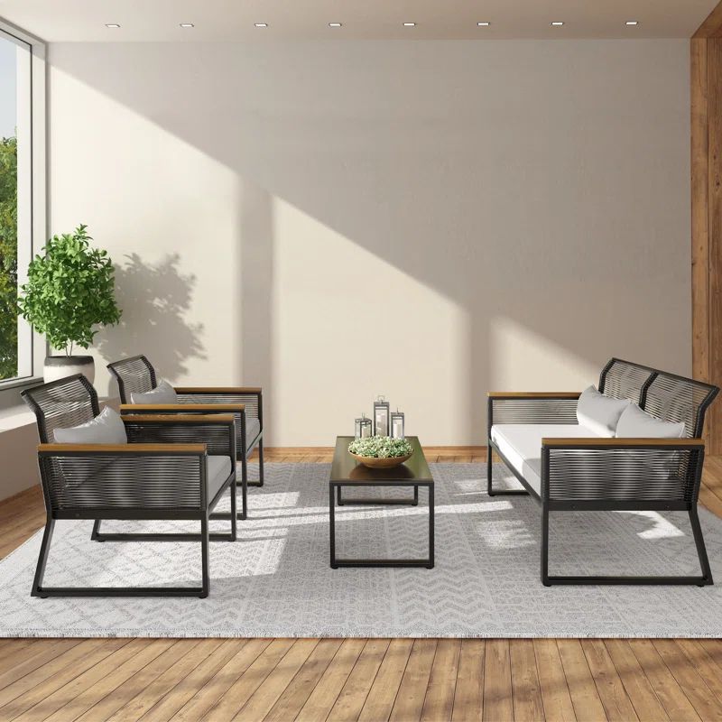 Hansley 4 - Person Seating Group with Cushions | Wayfair North America