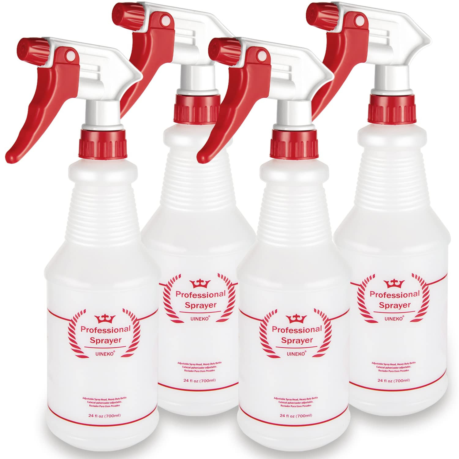 Plastic Spray Bottle (4 Pack, 24 Oz, All-Purpose) Heavy Duty Spraying Bottles Leak Proof Mist Emp... | Amazon (US)