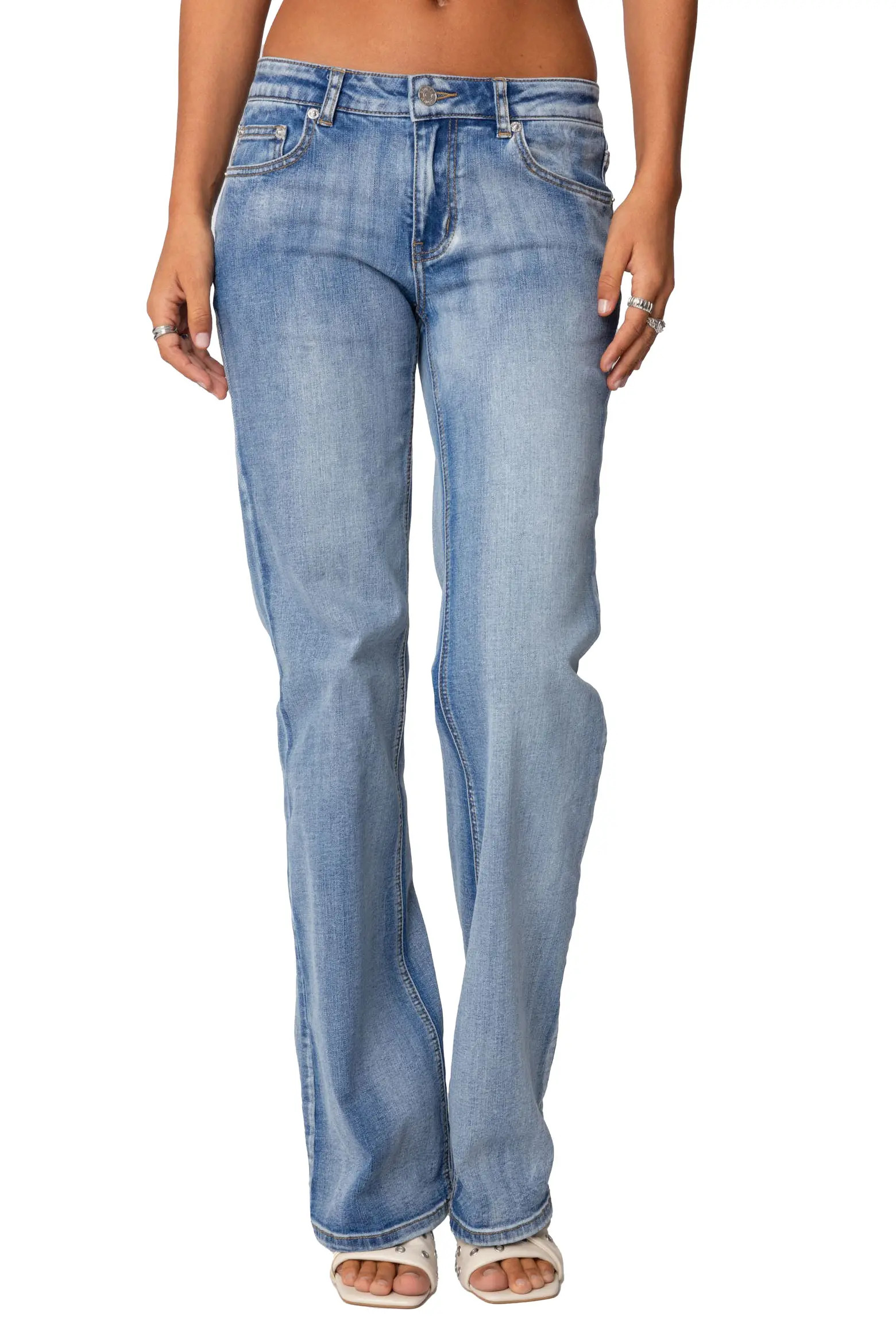 EDIKTED Low Rise Bootcut Jeans (Women) | Nordstrom | Nordstrom