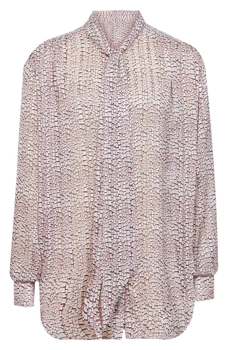 Reiss Kelsie Print Tie Neck Blouse | Nordstrom | Nordstrom