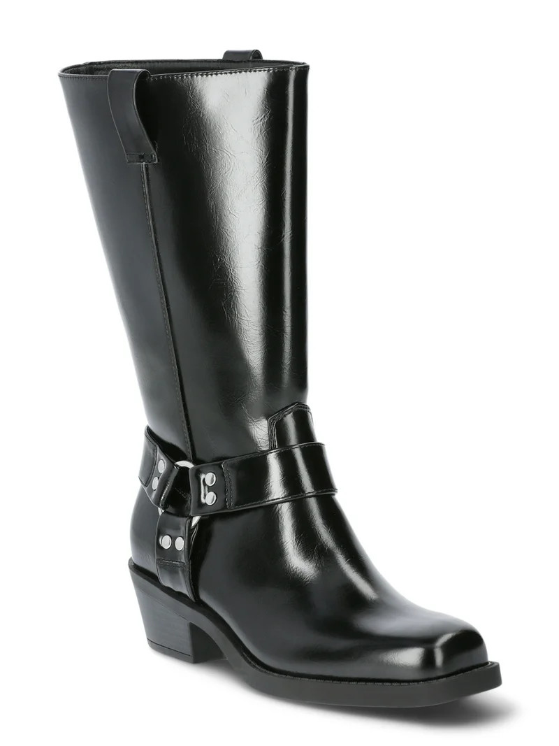 Time and Tru Women's Moto Hardware Boots, Sizes 6-11, Wide Width Available | Walmart (US)