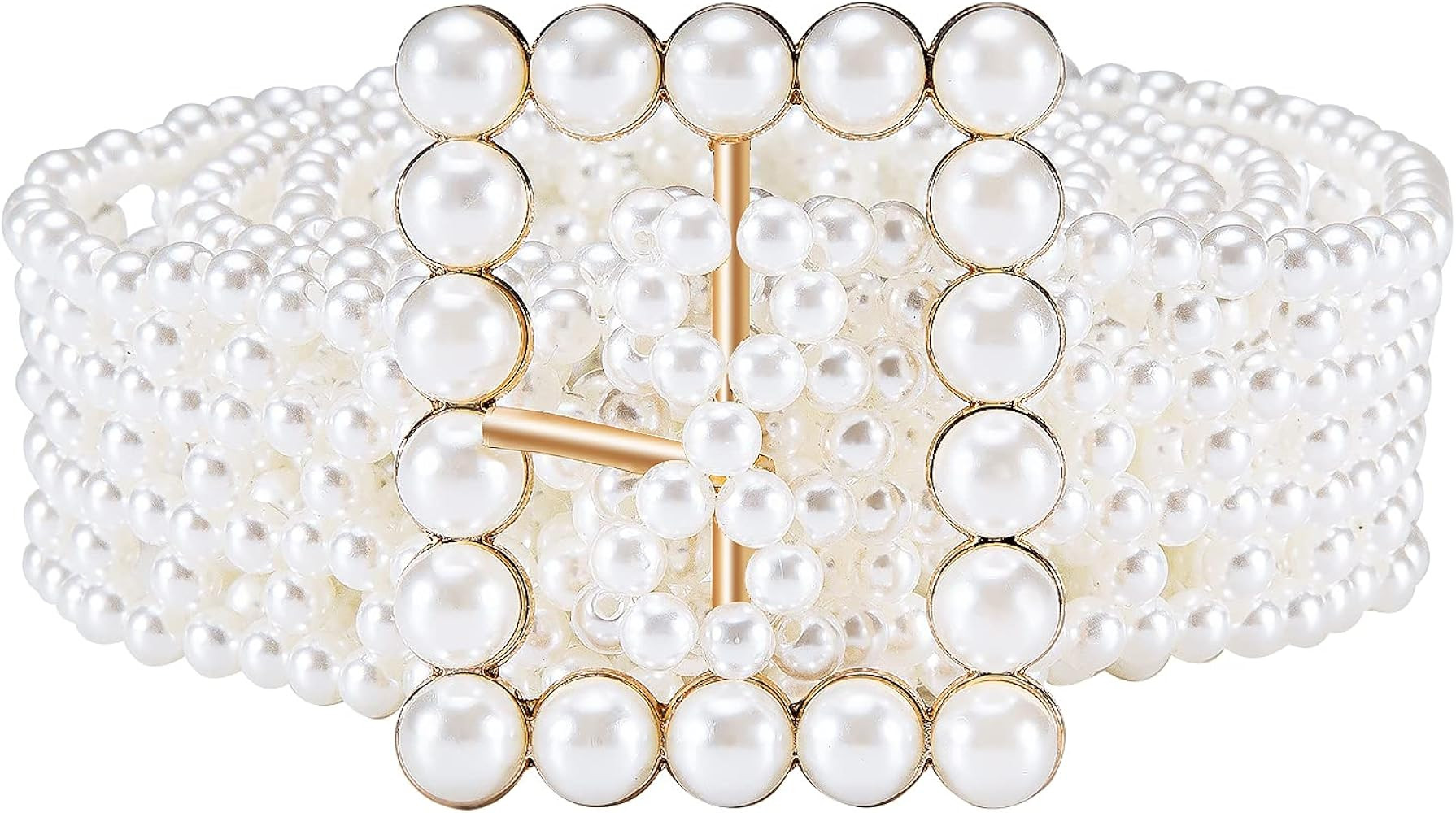 Dubulle Women’s Pearl Belts Elastic Bridal Sash Crystal lvory Bead Wedding Belt Sexy Bridesmaid... | Amazon (US)