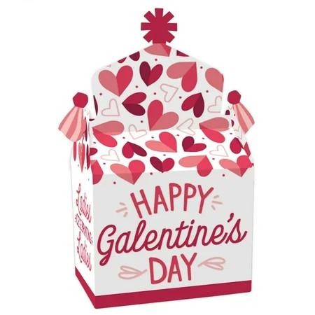 Big Dot of Happiness Happy Galentine's Day - Treat Box Party Favors - Valentine's Day Party Goodie Gable Boxes - Set of 12 | Walmart (US)