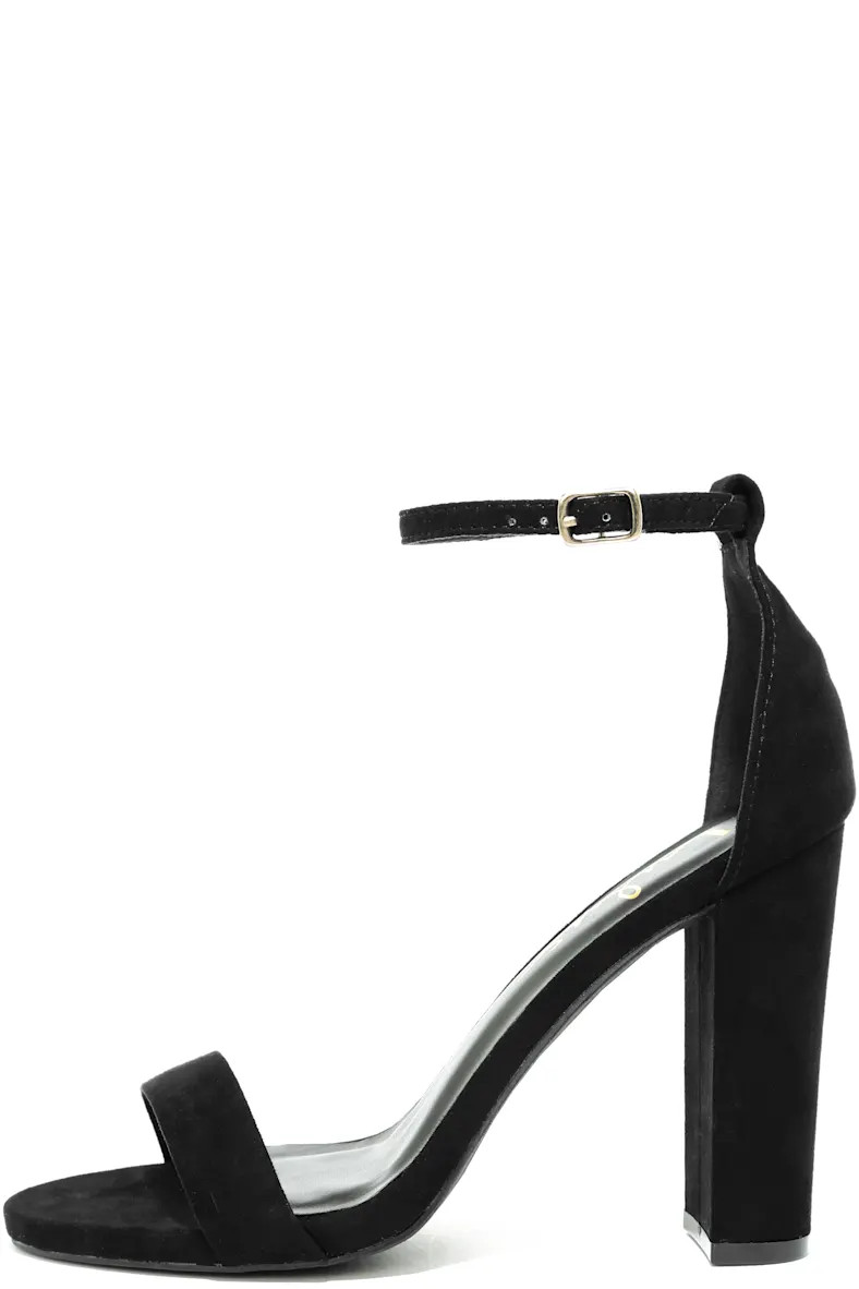 Taylor Black Suede Ankle Strap Heels | Lulus