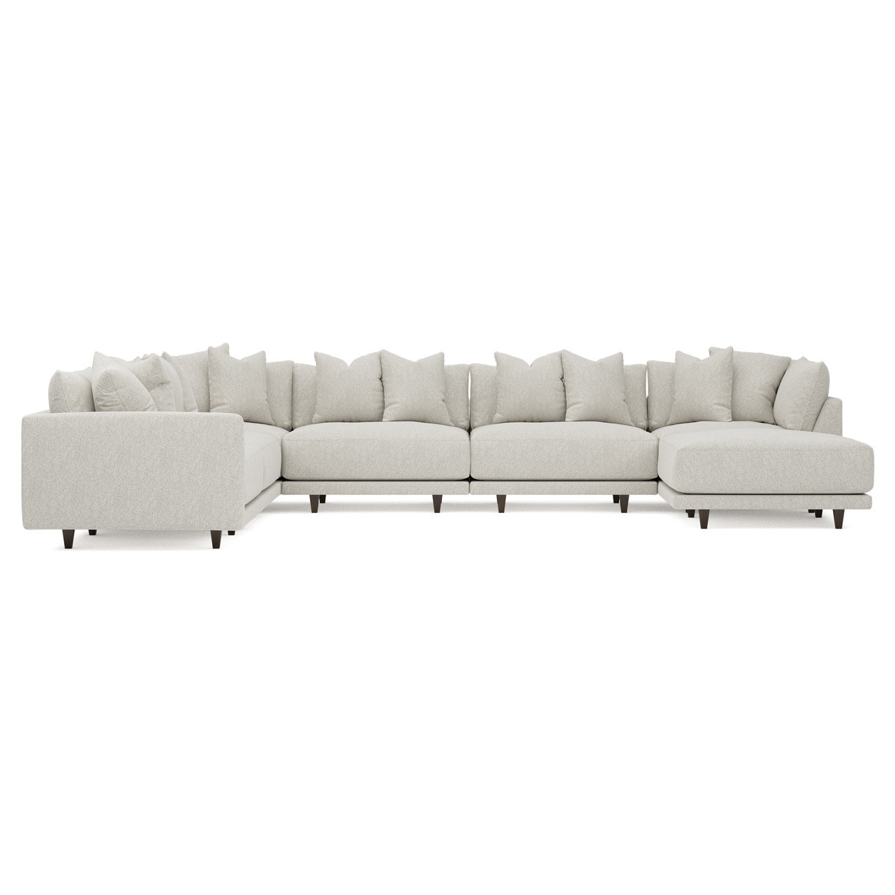Toulouse Porcelain Performance Modular 7-Piece Corner Sectional With Ottoman - Right End - 166 | Kathy Kuo Home