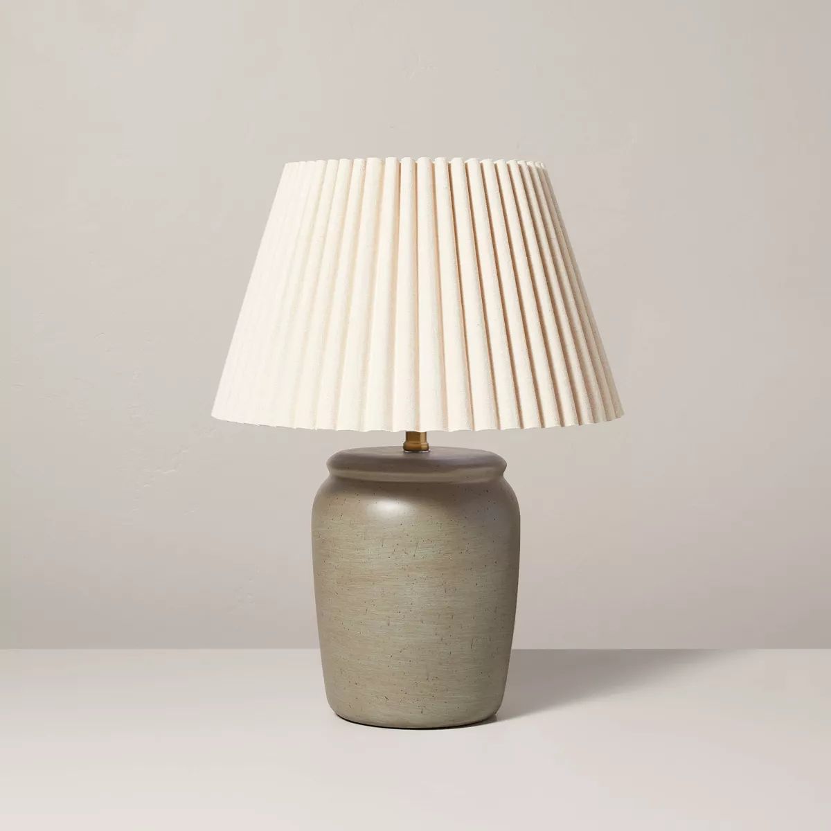 22" Pleated Shade Ceramic Table Lamp Gray/Oatmeal - Hearth & Hand™ with Magnolia | Target
