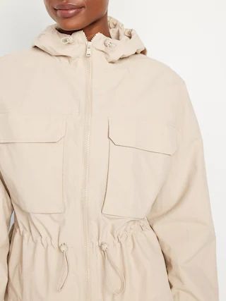 Cinched-Waist Nylon Performance Jacket | Old Navy (US)