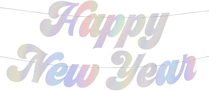 xo, Fetti New Years Eve Party Banner - Iridescent | NYE Party Favors, Happy New Year Decorations,... | Amazon (US)