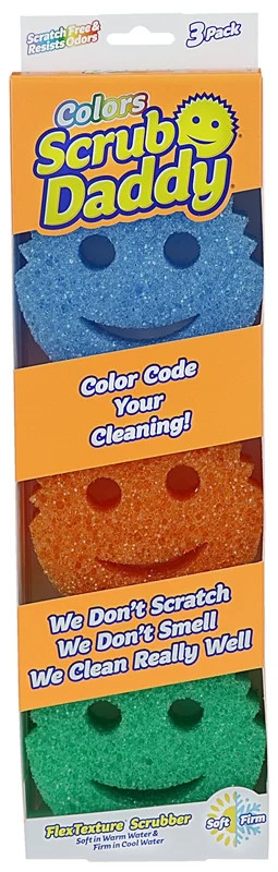 Scrub Daddy Colors Non-Scratch FlexTexture Sponge, Multi-Color, 3 ct. | Walmart (US)
