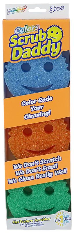 Scrub Daddy Colors FlexTexture Sponge, Scratch Free, 3ct - Walmart.com | Walmart (US)