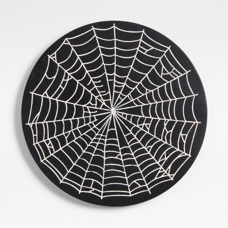 Ebonized Round Web Serving Board + Reviews | Crate & Barrel | Crate & Barrel
