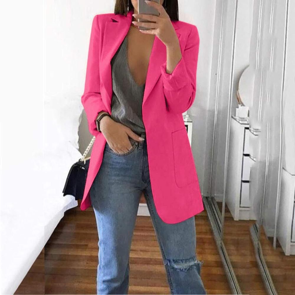 VEKDONE Womens Casual Blazers Plus Size Long Sleeve Open Front Business Suit Jackets Stretch Work... | Amazon (US)