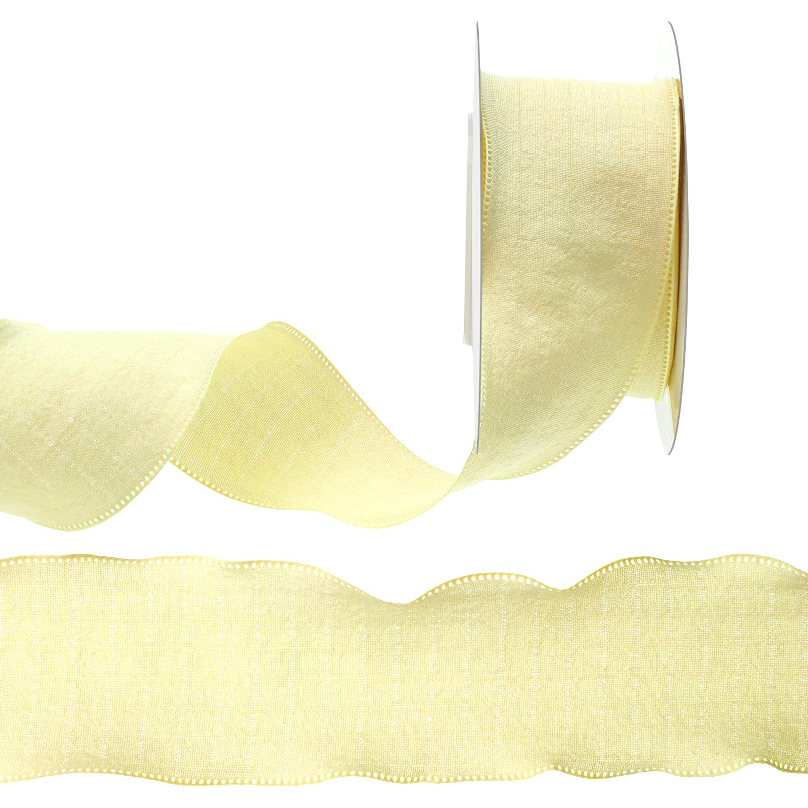 10 Yards 1.5 Inch Yellow Ruffle Trim Ribbon, Double Ruffled Edge Ribbon Polyester Chiffon Ribbons... | Amazon (US)