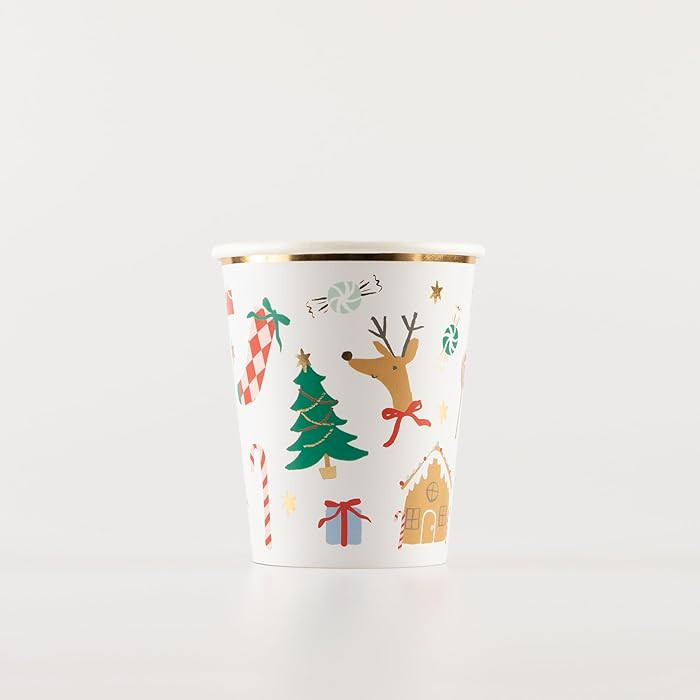 Meri Meri Christmas Party Cups (Pack of 8), Dispoable Paper Christmas Cups, 9oz., Sized for Kids ... | Amazon (US)