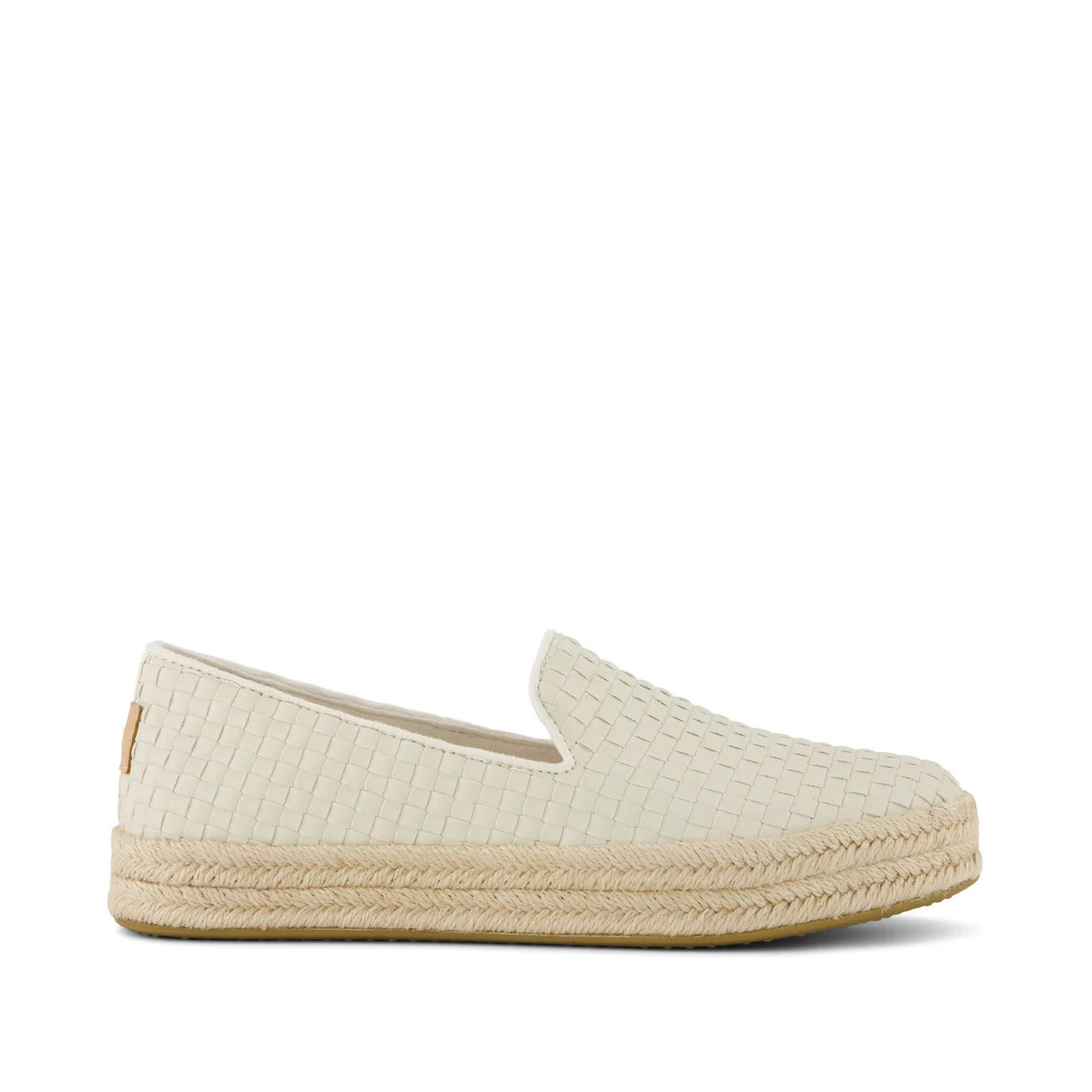 Womens Carolina Espadrille Light Sand Woven Basket PU Leather | Toms EMEA