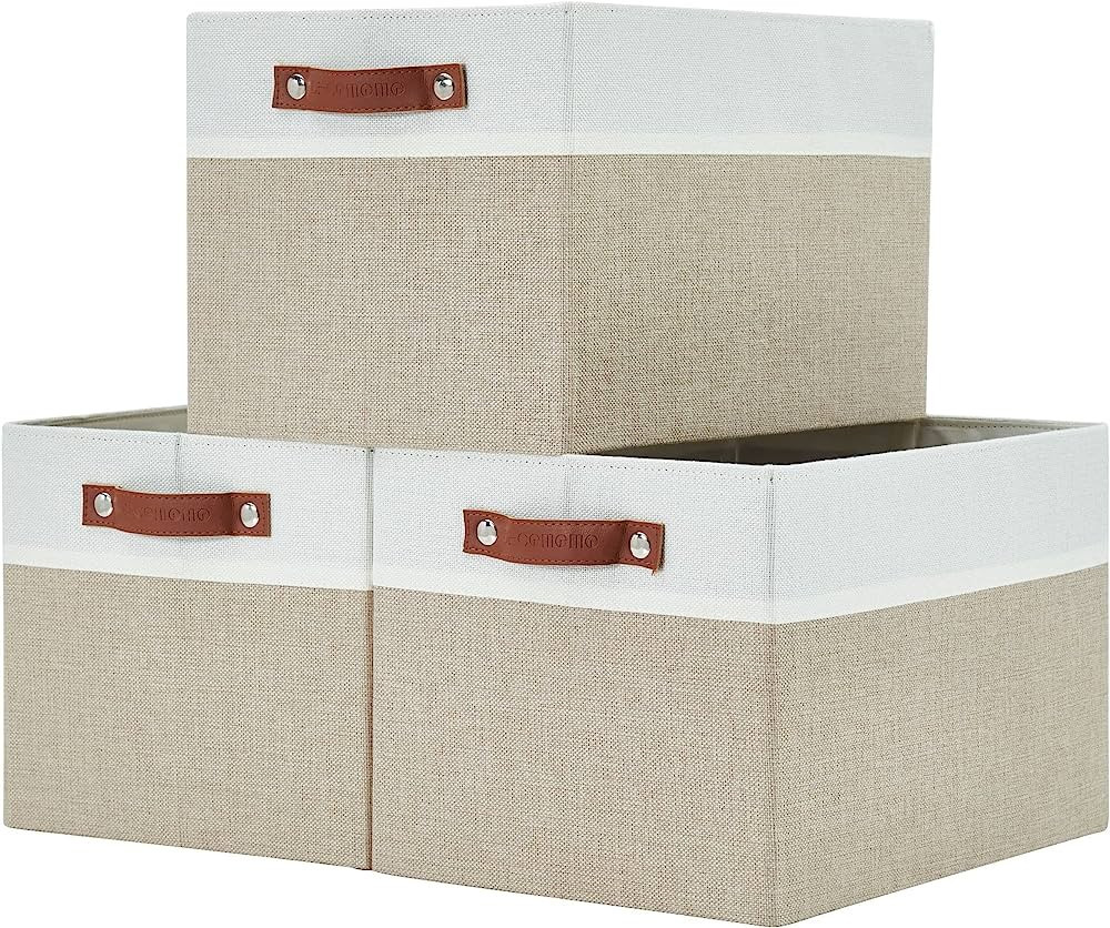 DECOMOMO Storage Bins for Clothes 3 Pack Baskets for Closet Organization Bins for Shelves Nursery... | Amazon (US)