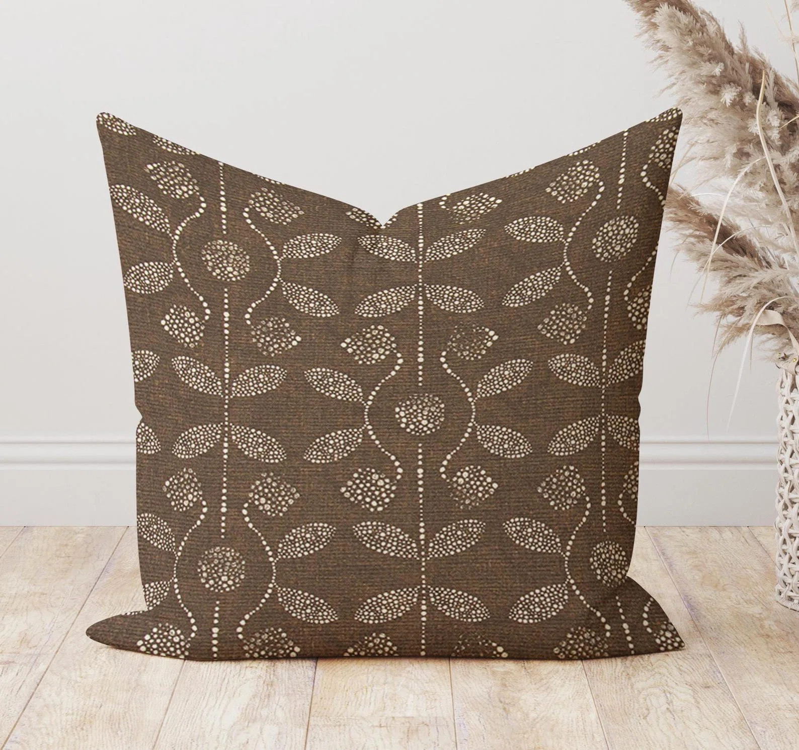 Chestnut Brown Leaf Print Pillow Cover | Wayfair North America