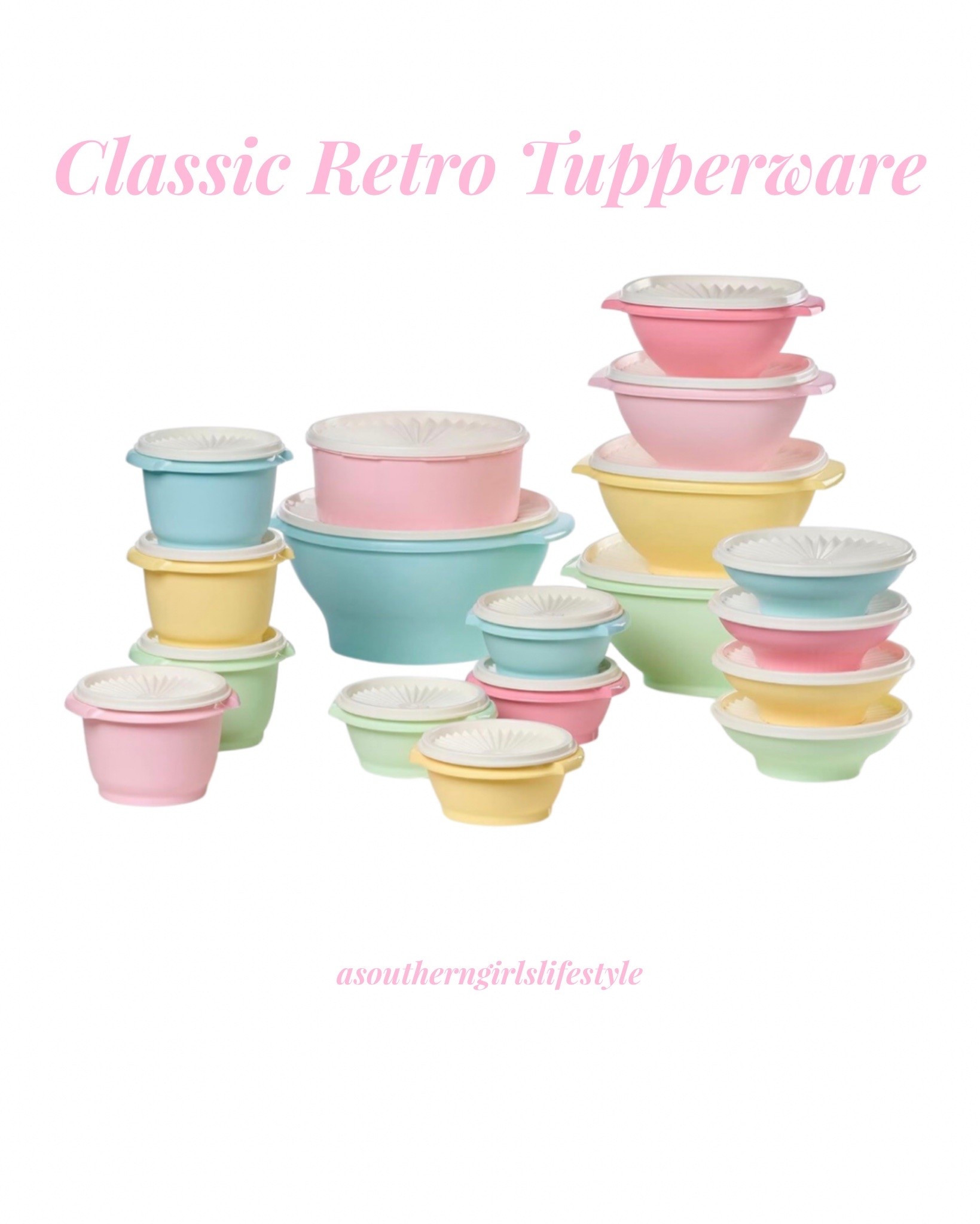 I smile every time I use these! Retro Classic Tupperware in Pastel shades! Have both the 36 & 10 pieces 

Tupperware Heritage Collection Food Storage Container Set in Vintage Colors- Dishwasher Safe & BPA Free 

Home. Kitchen Accessories

#LTKfoodie #LTKHome