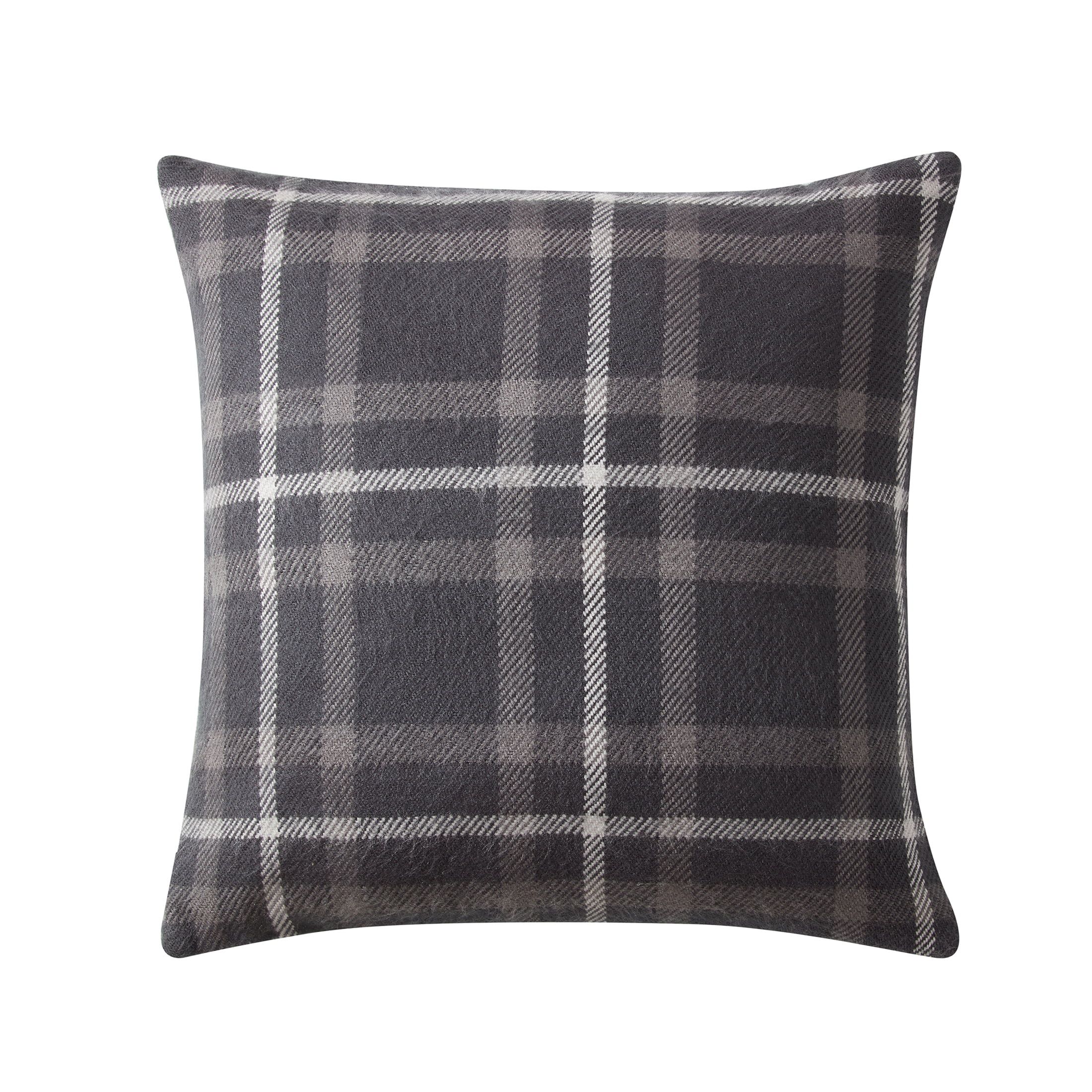 My Texas House Tatum Plaid Square Decorative Pillow Cover, 20" x 20", Black | Walmart (US)