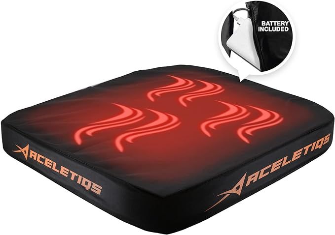 ACELETIQS Portable Heating Pad Stadium Seat Cushion for Bleachers | USB Battery Pack Included | G... | Amazon (US)
