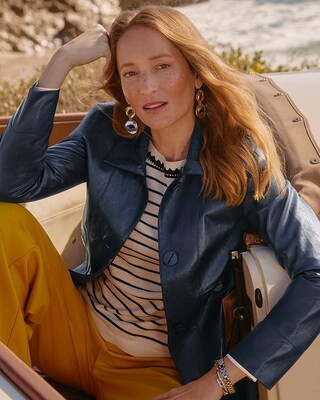 Faux Leather Cropped Jacket | Chico's