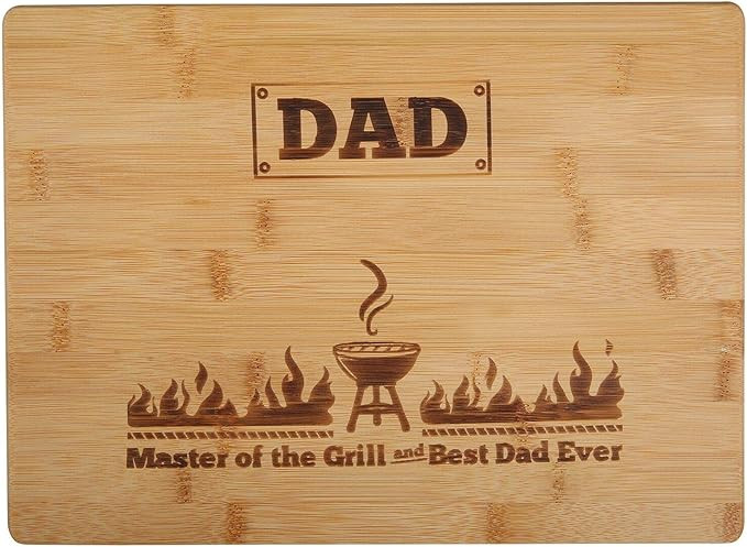 Laser Engraved Cutting Board Master of the Grill and Best Dad Ever Father's Day Gifts Birthday Gi... | Amazon (US)