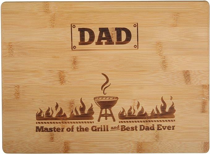 Laser Engraved Cutting Board Master of the Grill and Best Dad Ever Father's Day Gifts Birthday Gi... | Amazon (US)