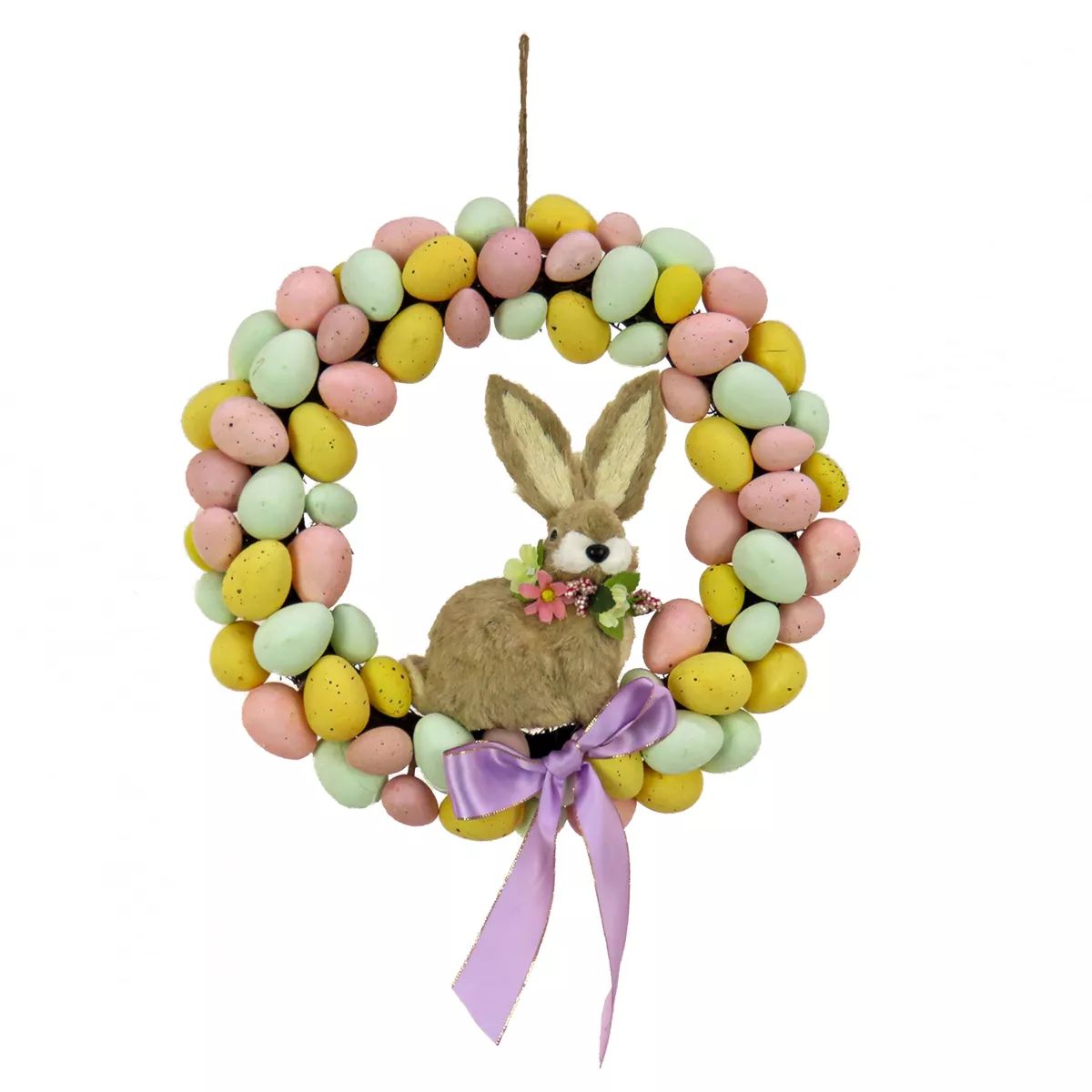 National Tree Company Artificial Hanging Wreath, Woven Branch Base, Decorated with Pastel Eggs, R... | Target