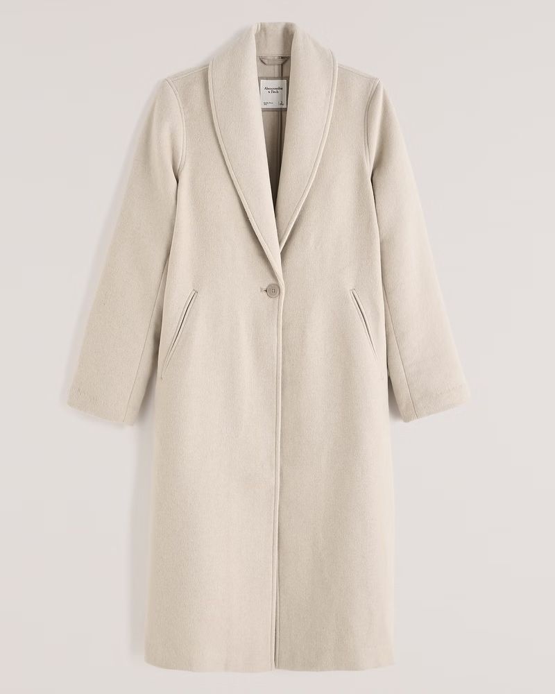 Women's Wool-Blend Double Cloth Blanket Coat | Women's Up To 25% Off Select Styles | Abercrombie.... | Abercrombie & Fitch (US)