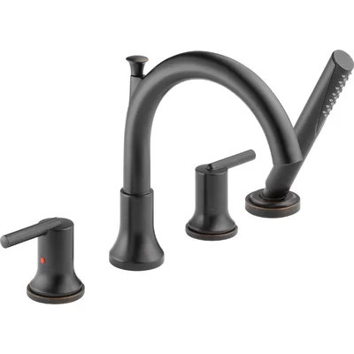 Trinsic Double Handle Deck Mounted Roman Tub Faucet Trim with Handshower | Wayfair North America