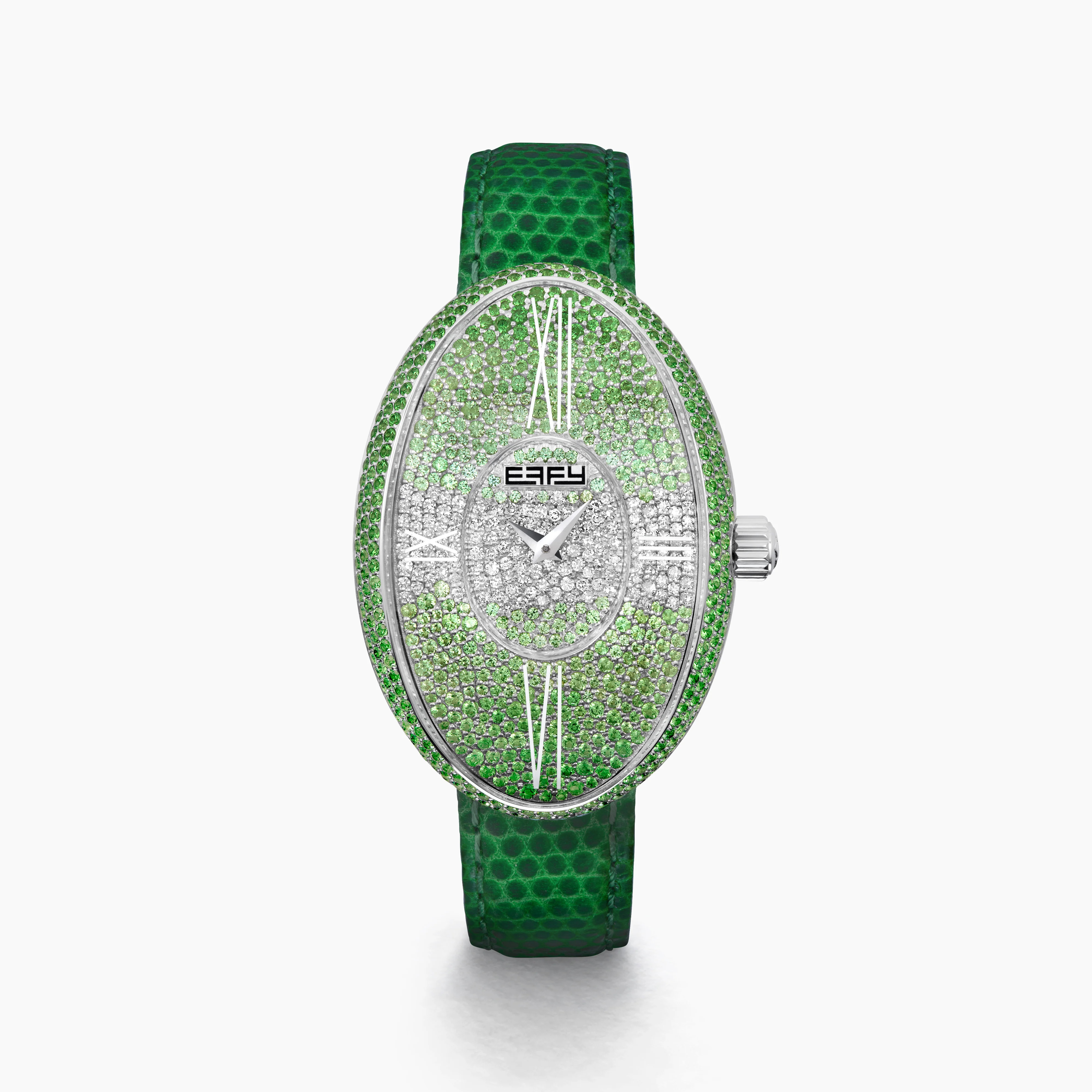 28MM Swiss Made Stainless Steel Cocktail Watch with Tsavorite and Diamonds | Effy Jewelry