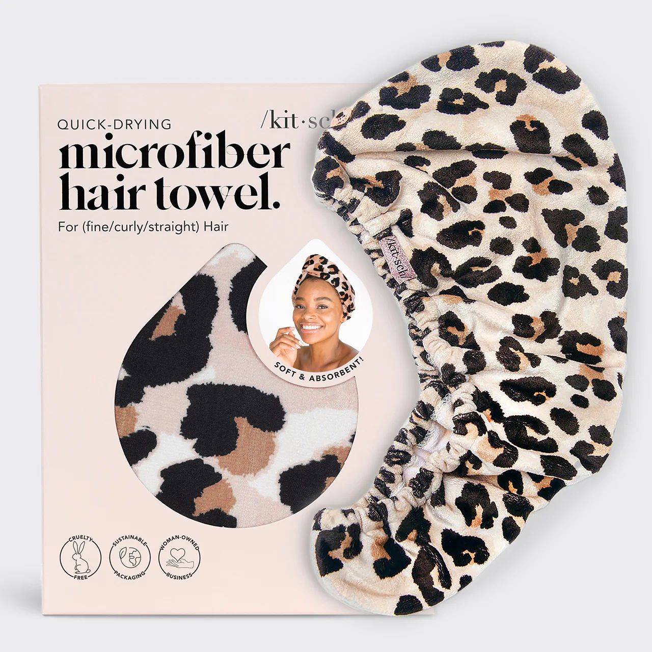 Microfiber Hair Towel in Leopard | Kitsch