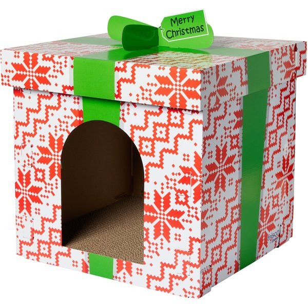 Frisco Holiday Gift Box Cardboard Cat House | Chewy.com