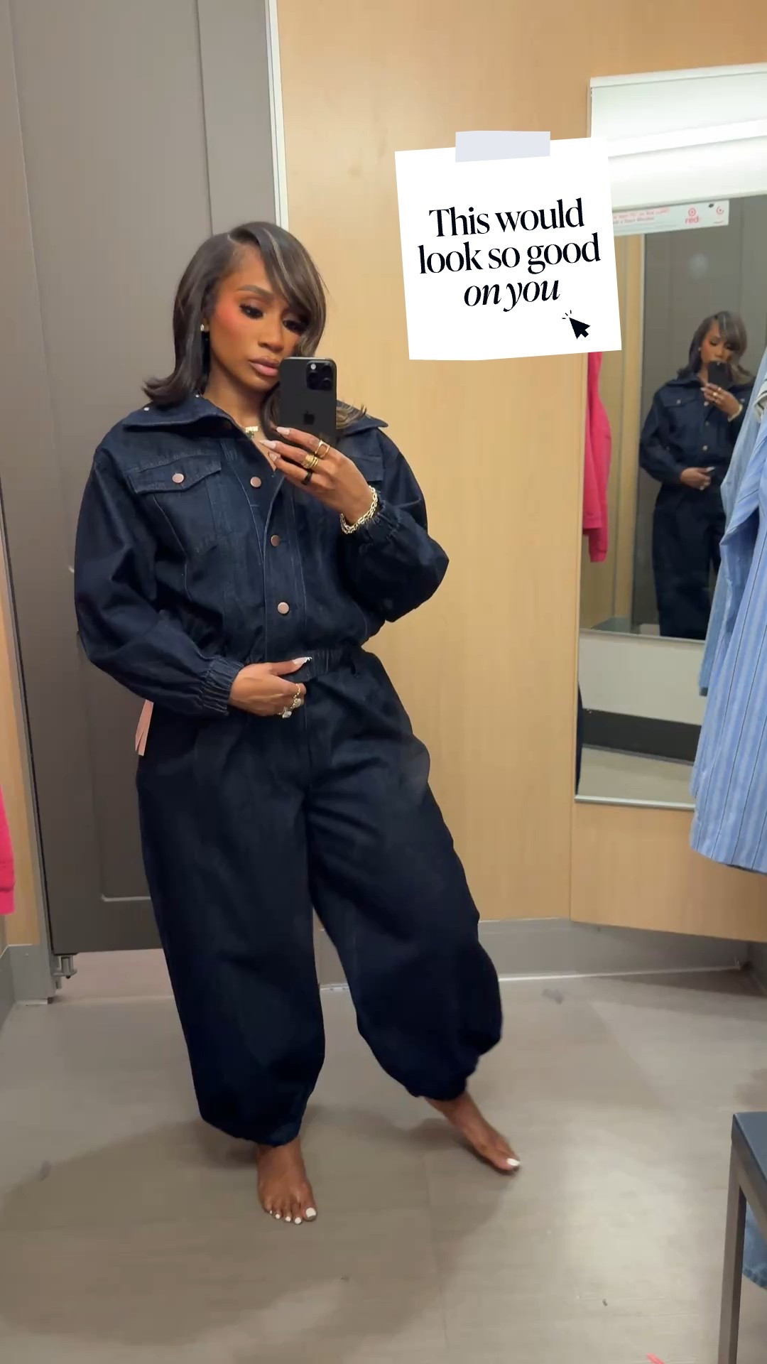 Denim jacket and denim balloon pants! Perfect monochromatic denim look! Pair with heels!

#LTKMidsize #LTKootd