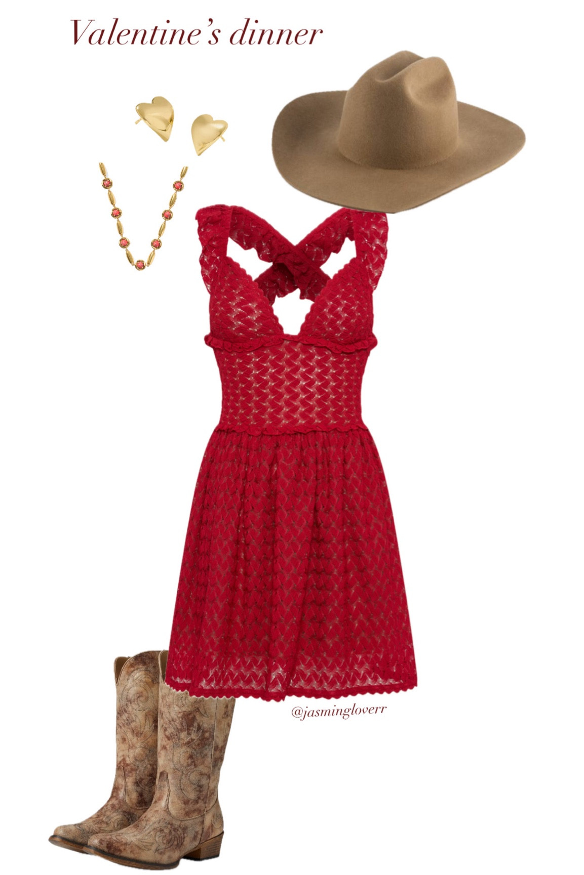 Valentine’s day dinner outfit 💌

dinner outfit inspo, western fashion, country outfit, cowgirl, cowboy boots outfit, red dress 

#LTKPetite #LTKStyleTip #LTKSeasonal