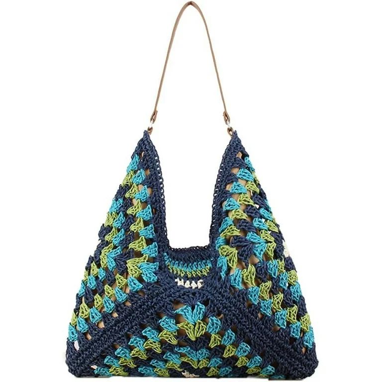 Straw Hobo Bag for Women Tote Bag Summer Vacation Beach Handbags Boho Bohemian Style Shoulder Pur... | Walmart (US)