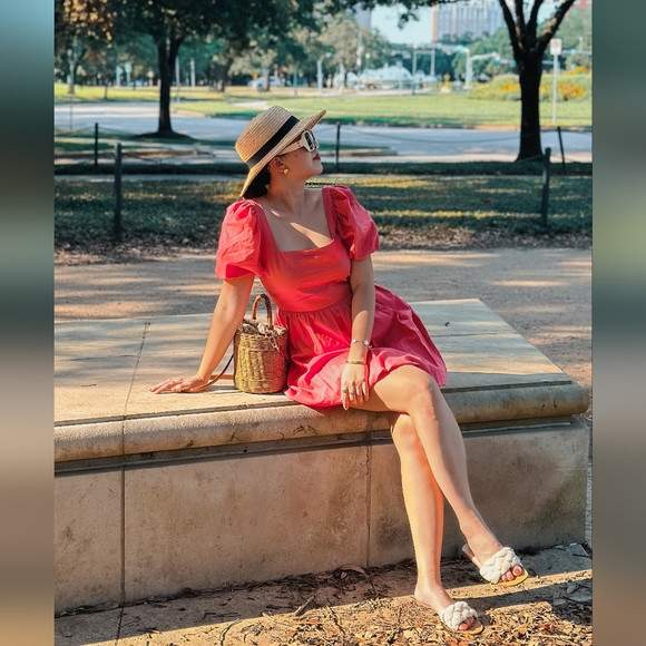 Zara linen blend mini bow dress | Poshmark