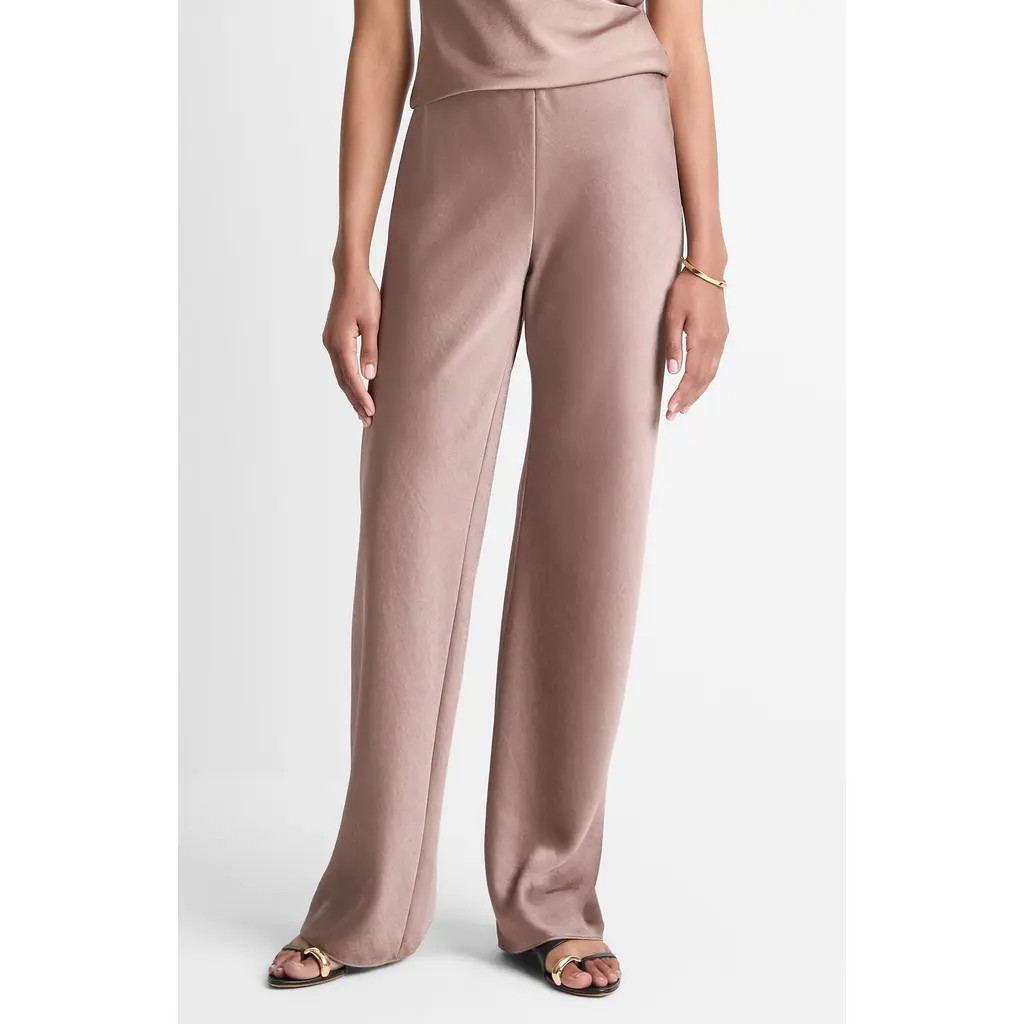 Vince Colette High Waist Fluid Satin Bias Pants in Mauve Lilac at Nordstrom, Size Medium | Nordstrom