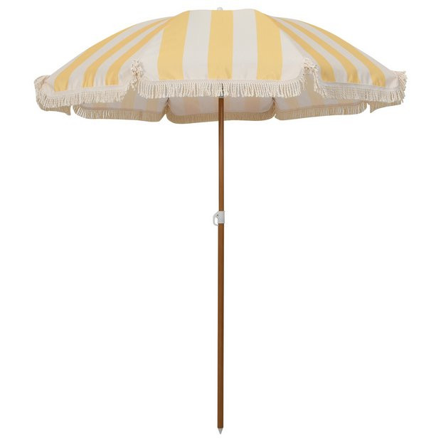 Buy Habitat 1.6m Tilting Garden Parasol - Yellow & White | Garden parasols and bases | Argos | argos.co.uk