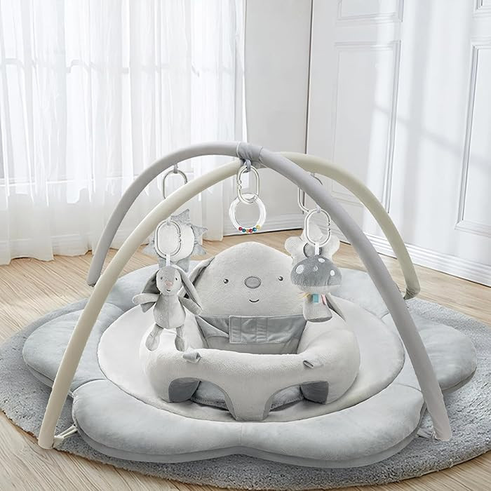 3-in-1 Baby Play Mat, Baby Seats for Infants for Sitting Up, Tummy Time Mat with 5 Detachable Toy... | Amazon (US)