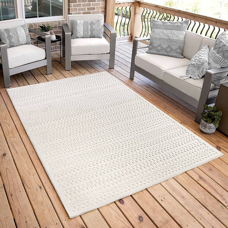 My Texas House Quail Hallow Rug - 5'2" X 7'6" Rectangle In Natural, High-Low, Geometric Design, I... | Amazon (US)