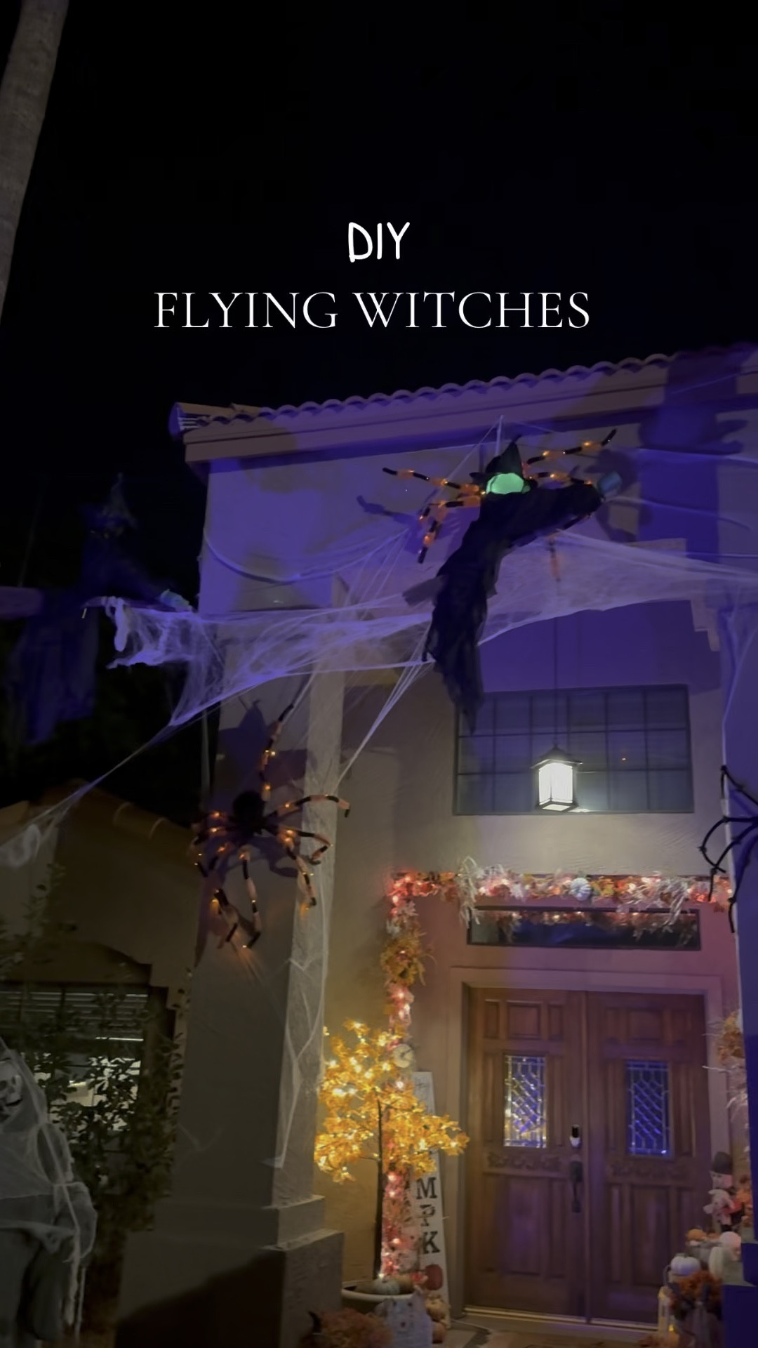 DIY Flying witches 🧙 🧹 tonight we fly with our elevated flying witches. This witch DIY was so easy to make.