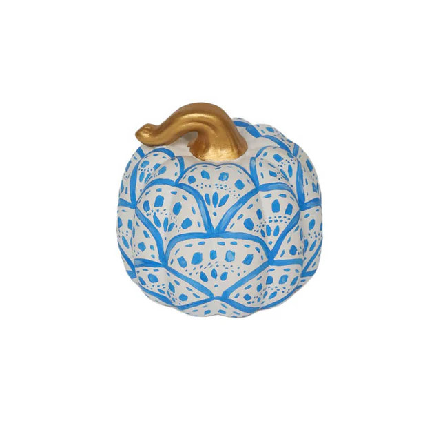 Limited Edition Riley Scallop Hand Painted Pumpkin | Cailini Coastal