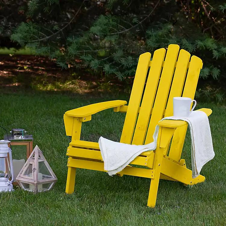 Yellow Folding Wooden Adirondack Chair | Kirkland's Home