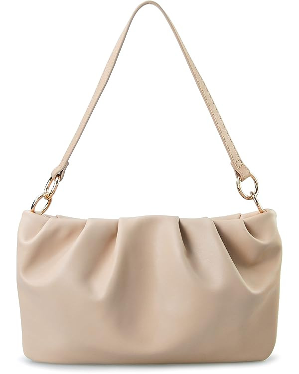 Women Ruched Shoulder Handbag Cloud Pouch Hobo Bag Convertible Clutch Soft Vegan Leather Cross bo... | Amazon (US)