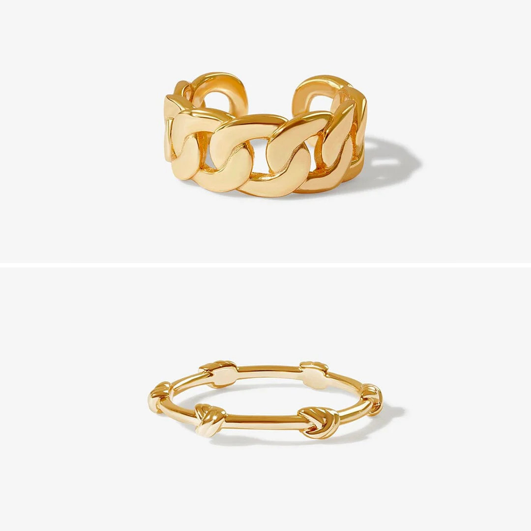 Landel 2 piece ring stack | Adornmonde